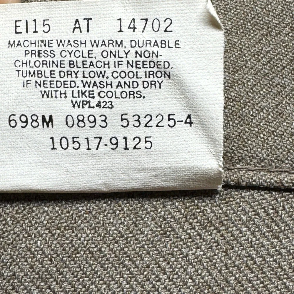 Vintage Levis 517 Sta-Prest Action Slacks Mens 38x29 Tan Polyester Made in USA